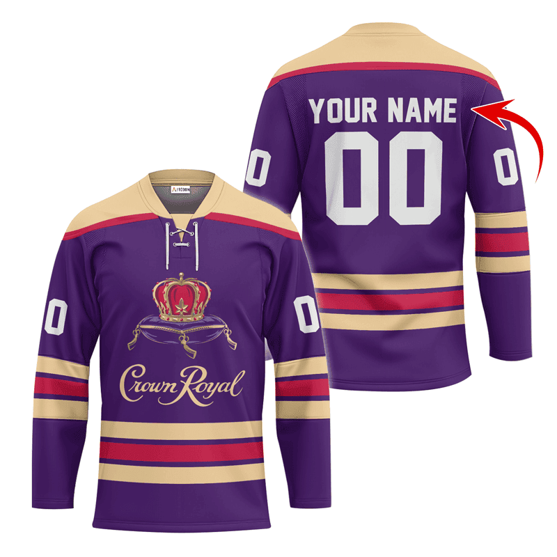 Personalized-Crown-Royal-Purple-Lace-Hockey-Jersey Personalized Crown Royal Purple Lace Hockey Jersey