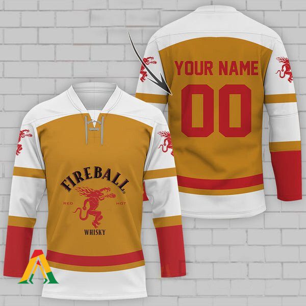 Personalized-Fireball-Whiskey-Lace-Hockey-Jersey Personalized Fireball Whiskey Lace Hockey Jersey