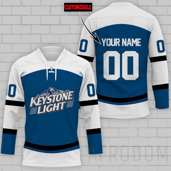 Personalized-Keystone-Light-Lace-Hockey-Jersey Personalized Keystone Light Lace Hockey Jersey