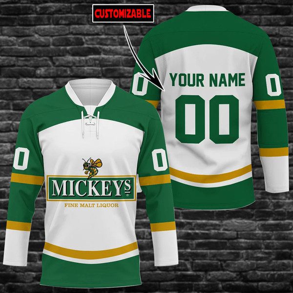 Personalized-Mickeys-Beer-Lace-Hockey-Jersey Personalized Mickey's Beer Lace Hockey Jersey