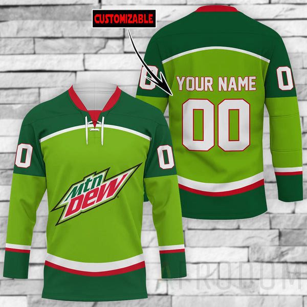 Personalized-Mountain-Dew-Lace-Hockey-Jersey Personalized Mountain Dew Lace Hockey Jersey