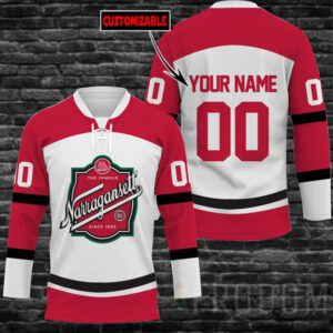 Personalized Narragansett Beer Lace Hockey Jersey