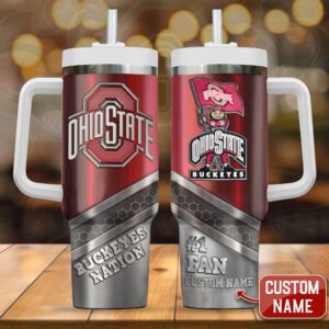 Personalized Ohio State Buckeyes Football 40oz Stanley Tumbler NCT1003