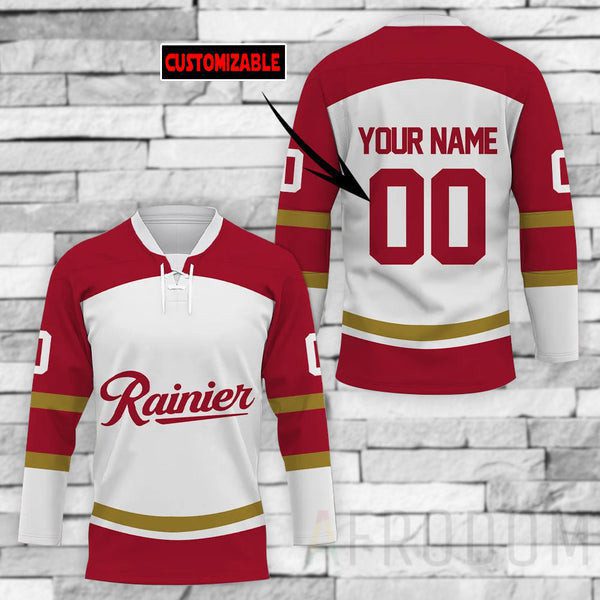 Personalized-Rainier-Beer-Lace-Hockey-Jersey Personalized Rainier Beer Lace Hockey Jersey