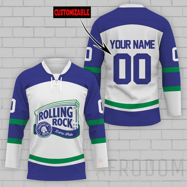 Personalized-Rolling-Rock-Lace-Hockey-Jersey Personalized Rolling Rock Lace Hockey Jersey