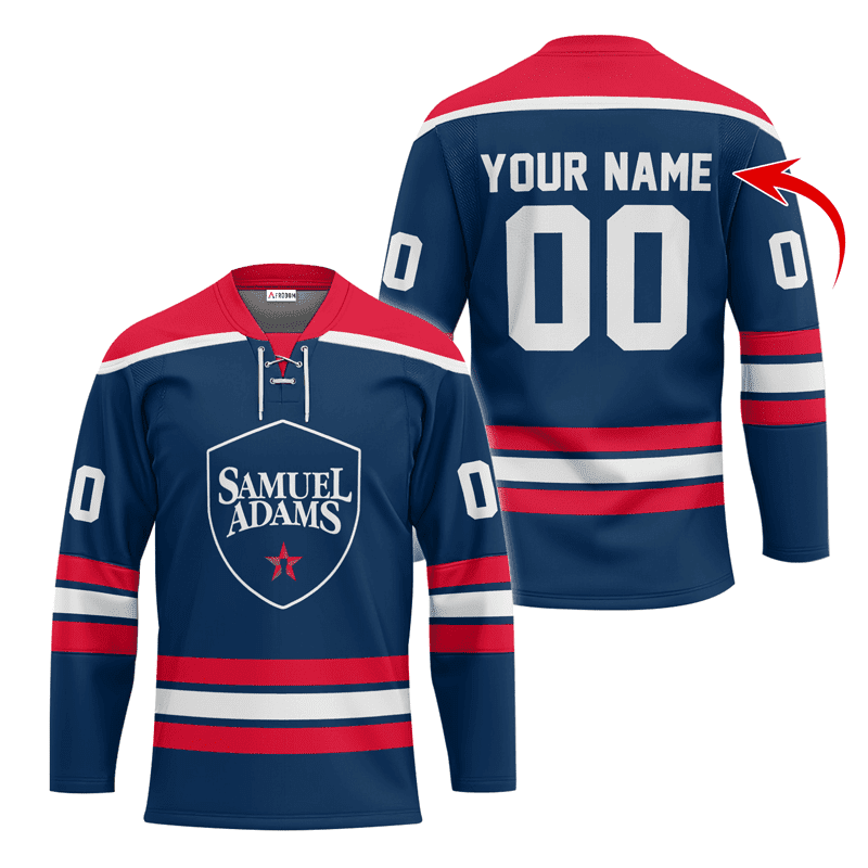 Personalized-Samuel-Adams-Blue-Lace-Hockey-Jersey Personalized Samuel Adams Blue Lace Hockey Jersey