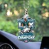 Philadelphia Eagles Super Bowl LIX Champion 2025 #1 Jalen Hurts Custom Shape 1-sided Acrylic Car Ornament NCT1040