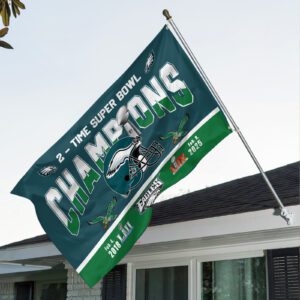 Philadelphia Eagles Super Bowl LIX Champion 2025 3D House Flag NCT1045
