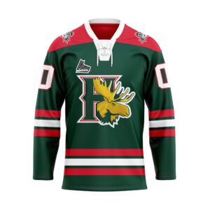QMJHL Halifax Mooseheads Personalized Green Lace Hockey Jersey
