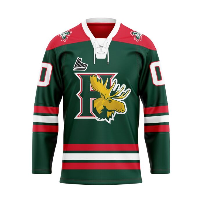 QMJHL Halifax Mooseheads Personalized Green Lace Hockey Jersey