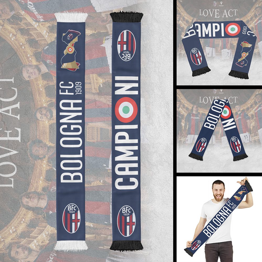 Bologna-FC-Champion-2025-Ruffneck-Soccer-Scarf-RSC1017 Bologna FC Champion 2025 Ruffneck Soccer Scarf RSC1017