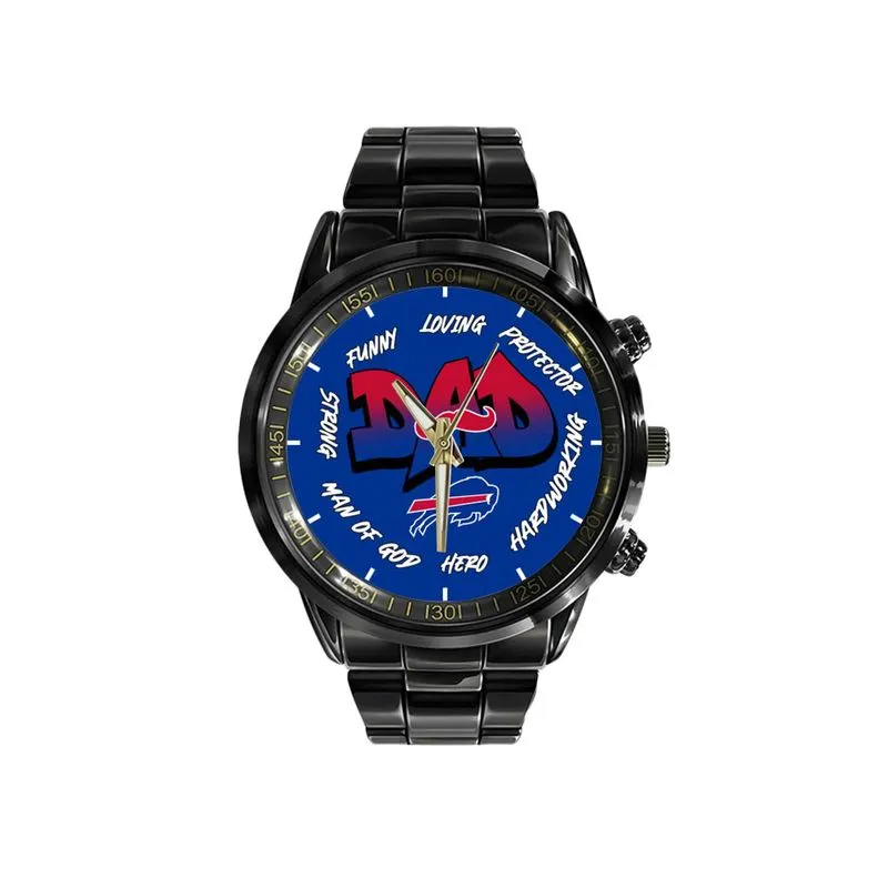 Buffalo Bills Limited Edition Black Stainless Steel Watch For Father's Day