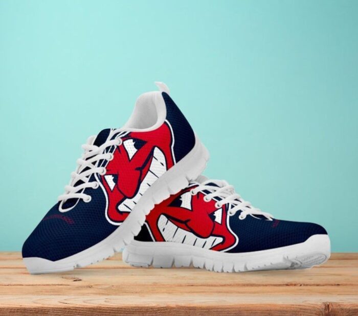 Cleveland Indians MLB Canvas Shoes Running Shoes White Shoes Fly Sneakers