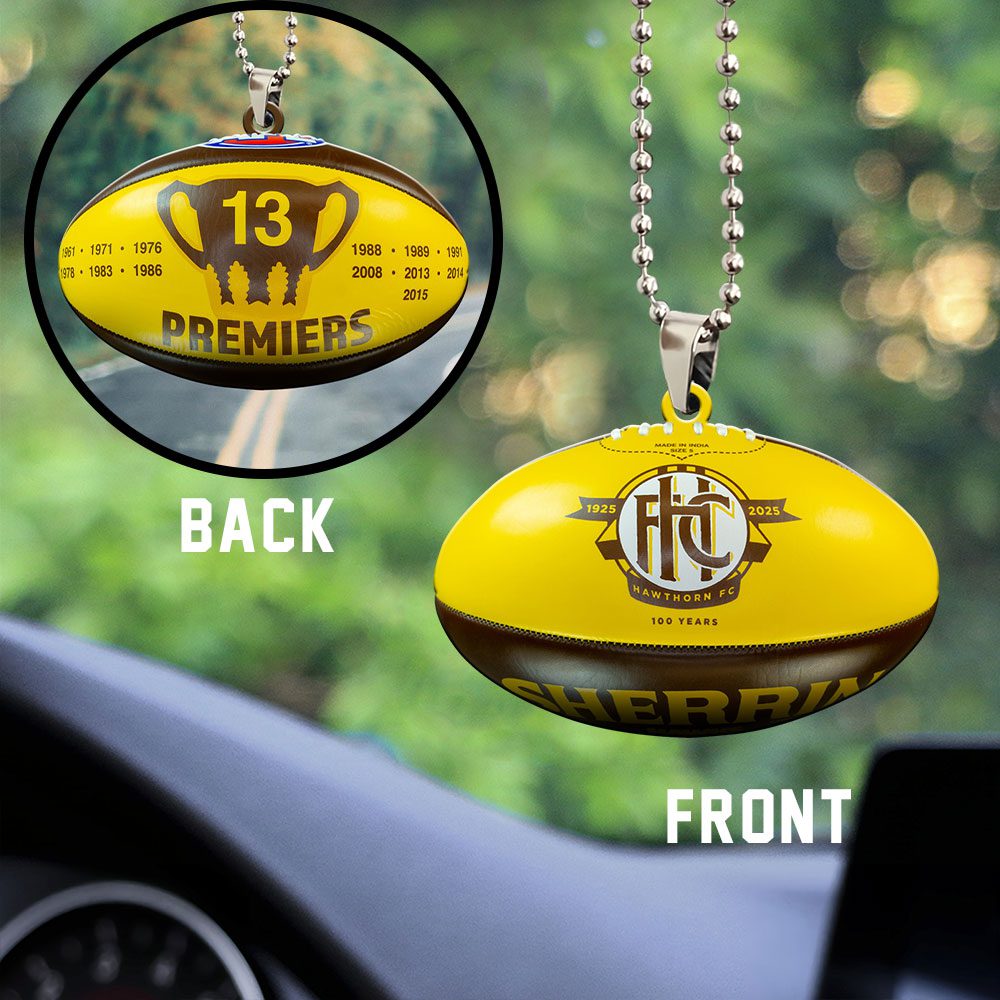 Hawthorn-FC-Custom-Shape-2-sided-Acrylic-Car-Ornament-GCL1108 Hawthorn FC Custom Shape 2-sided Acrylic Car Ornament GCL1108