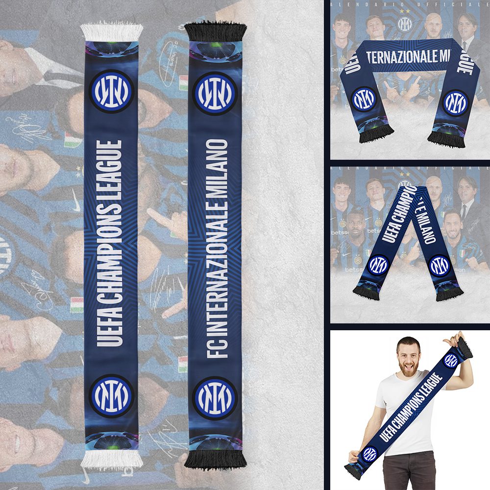 Inter-Milan-FC-Champion-2025-Ruffneck-Soccer-Scarf-RSC1019 Inter Milan FC Champion 2025 Ruffneck Soccer Scarf RSC1019
