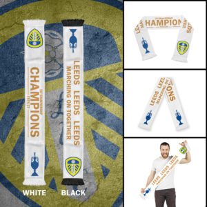 Leeds United Champion 2025 Ruffneck Soccer Scarf RSC1022