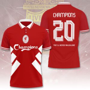 Liverpool FC Champion 2024/25 Premier League 3D Polo Shirt GCL1166