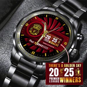 Liverpool FC Champion 2024/25 Premier League Black Stainless Steel Watch GCL1262
