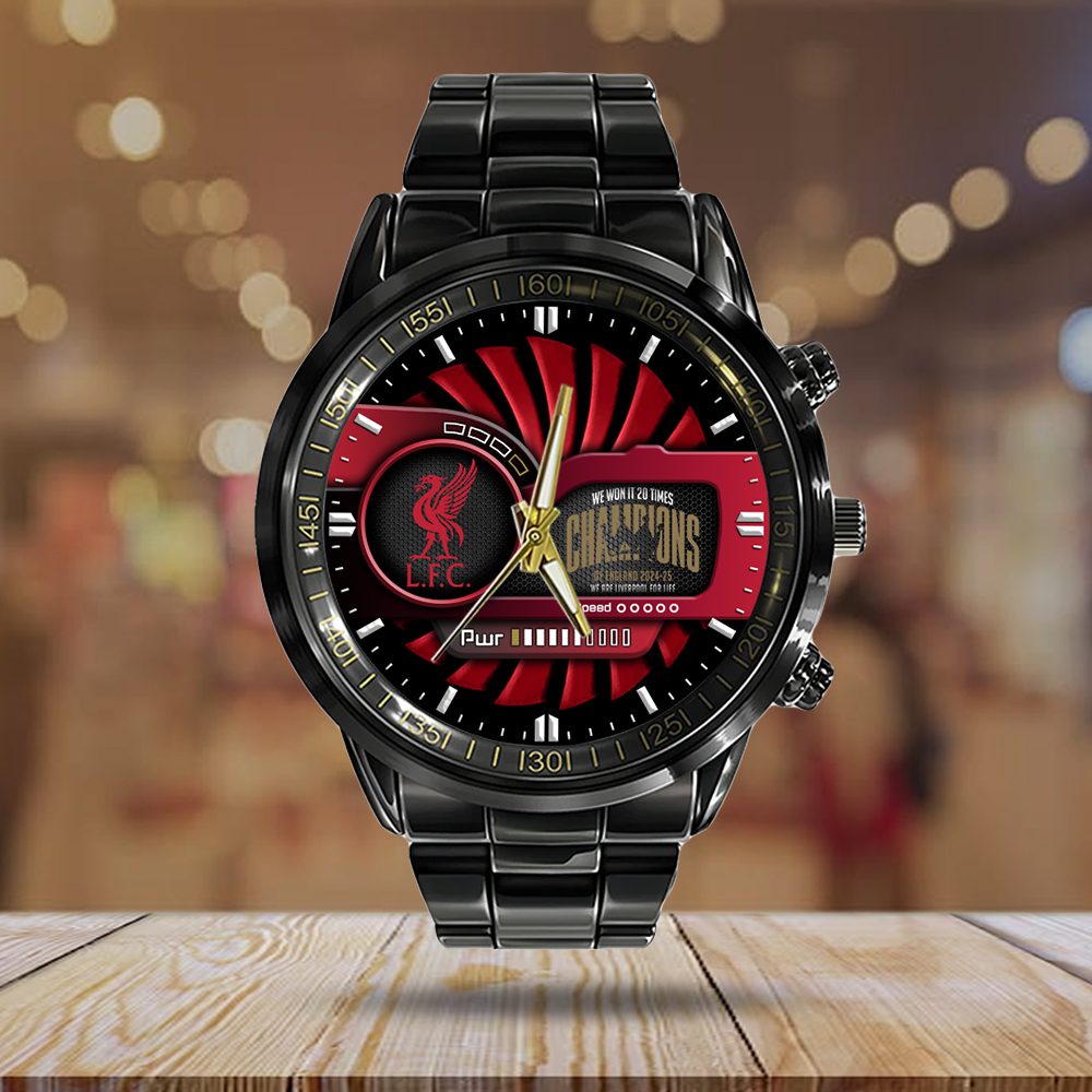 Liverpool-FC-Champion-202425-Premier-League-Black-Stainless-Steel-Watch-GCL1272-1