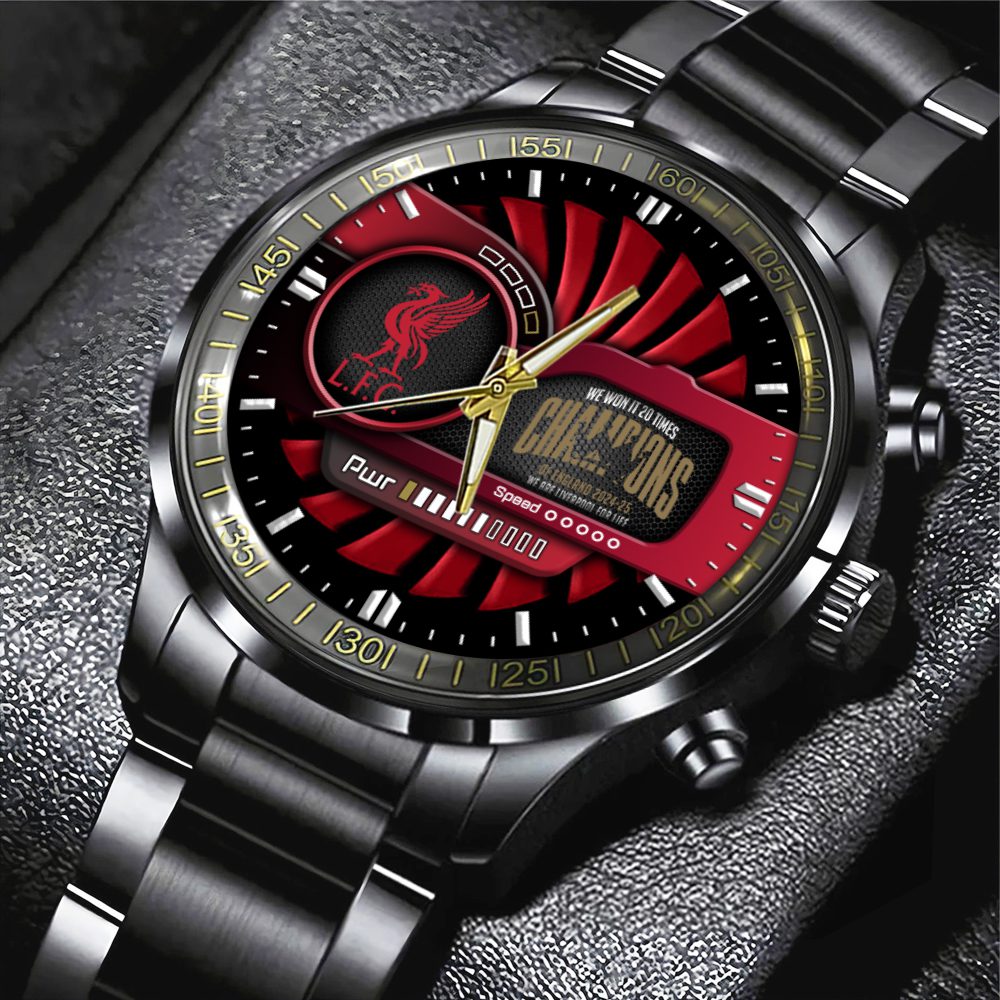 Liverpool-FC-Champion-202425-Premier-League-Black-Stainless-Steel-Watch-GCL1272 Liverpool FC Champion 2024/25 Premier League Black Stainless Steel Watch GCL1272