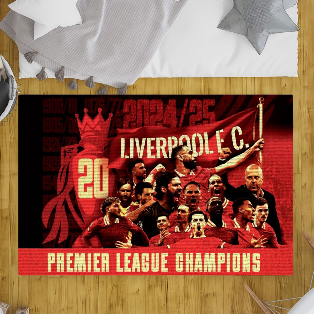 Liverpool-FC-Champion-202425-Premier-League-Rectangular-Rug-GCL1210 Liverpool FC Champion 2024/25 Premier League Rectangular Rug GCL1210