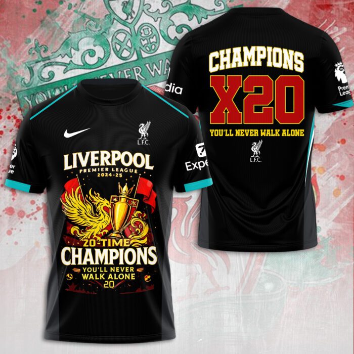 Liverpool FC Champion 2024/25 Premier League Unisex Performance T-Shirt GCL1104