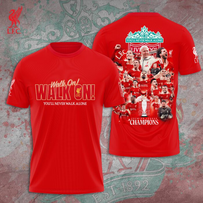 Liverpool FC Champion 2024/25 Premier League Unisex Performance T-Shirt GCL1168