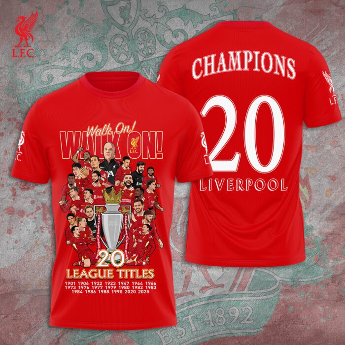 Liverpool FC Champion 2024/25 Premier League Unisex Performance T-Shirt GCL1172