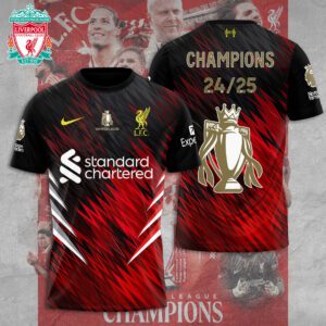 Liverpool FC Champion 2024/25 Premier League Unisex Performance T-Shirt GCL1177