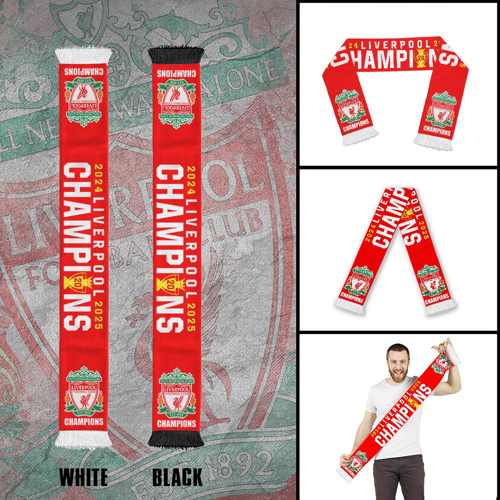 Liverpool-FC-Champion-2025-Ruffneck-Soccer-Scarf-RSC1031 Liverpool FC Champion 2025 Ruffneck Soccer Scarf RSC1031