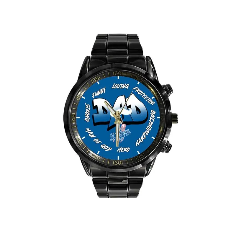 Los Angeles Dodgers Limited Edition Black Stainless Steel Watch For Father's Day