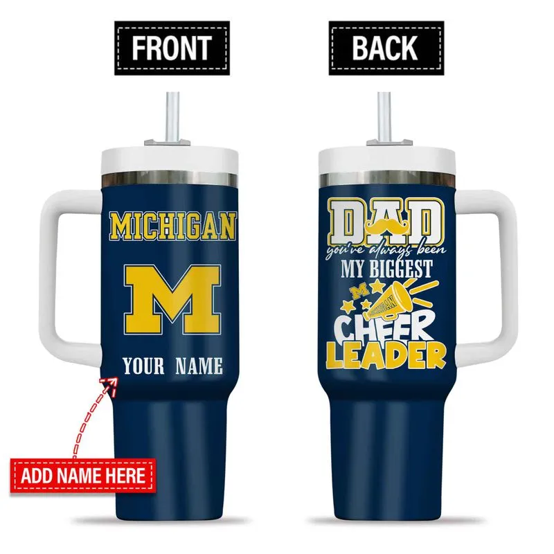 Michigan Wolverines My Biggest Cheer Leader Gift For Father's Day Limited Edition 40oz Tumbler