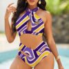 Minnesota Vikings Women's 2PCS Bikini Swimsuit Crisss Cross Cutout Bathing Suit ACC1175