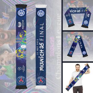 Paris Saint-Germain Champion 2025 Ruffneck Soccer Scarf RSC1018