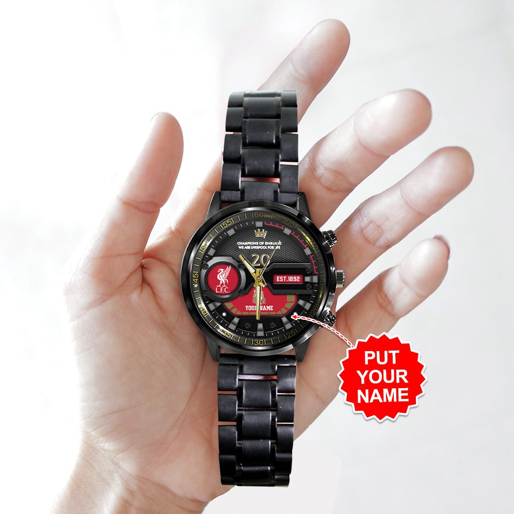 Personalized-Liverpool-FC-Champion-202425-Premier-League-Black-Stainless-Steel-Watch-GCL1260-2