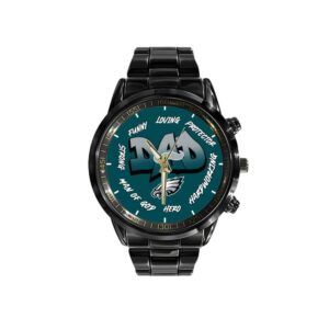 Philadelphia Eagles Limited Edition Black Stainless Steel Watch For Father's Day