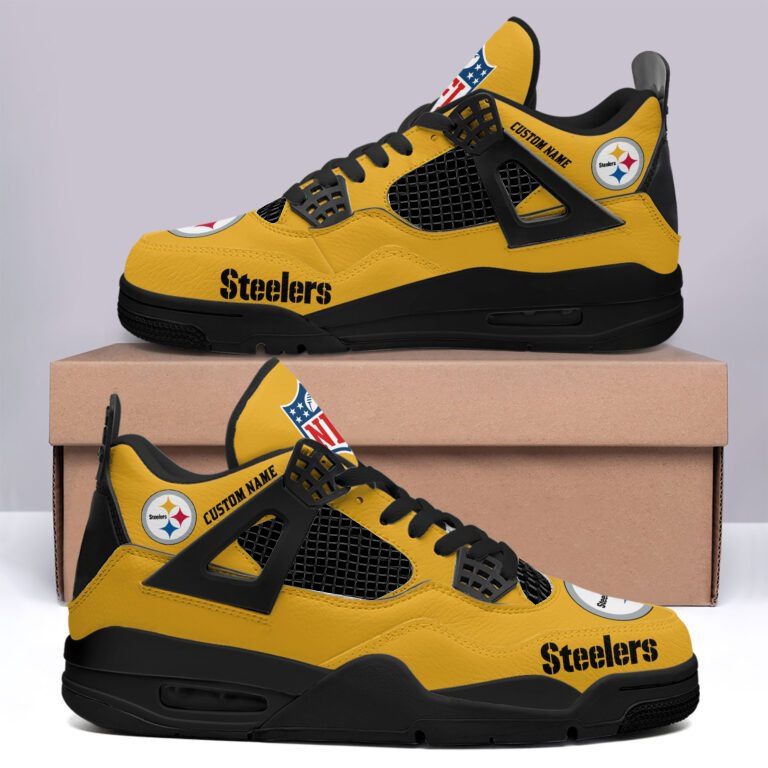 Pittsburgh Steelers NFL Premium Jordan 4 Sneaker Personalized Name Shoes JD4761 Pittsburgh Steelers NFL Premium Jordan 4 Sneaker Personalized Name Shoes JD4761