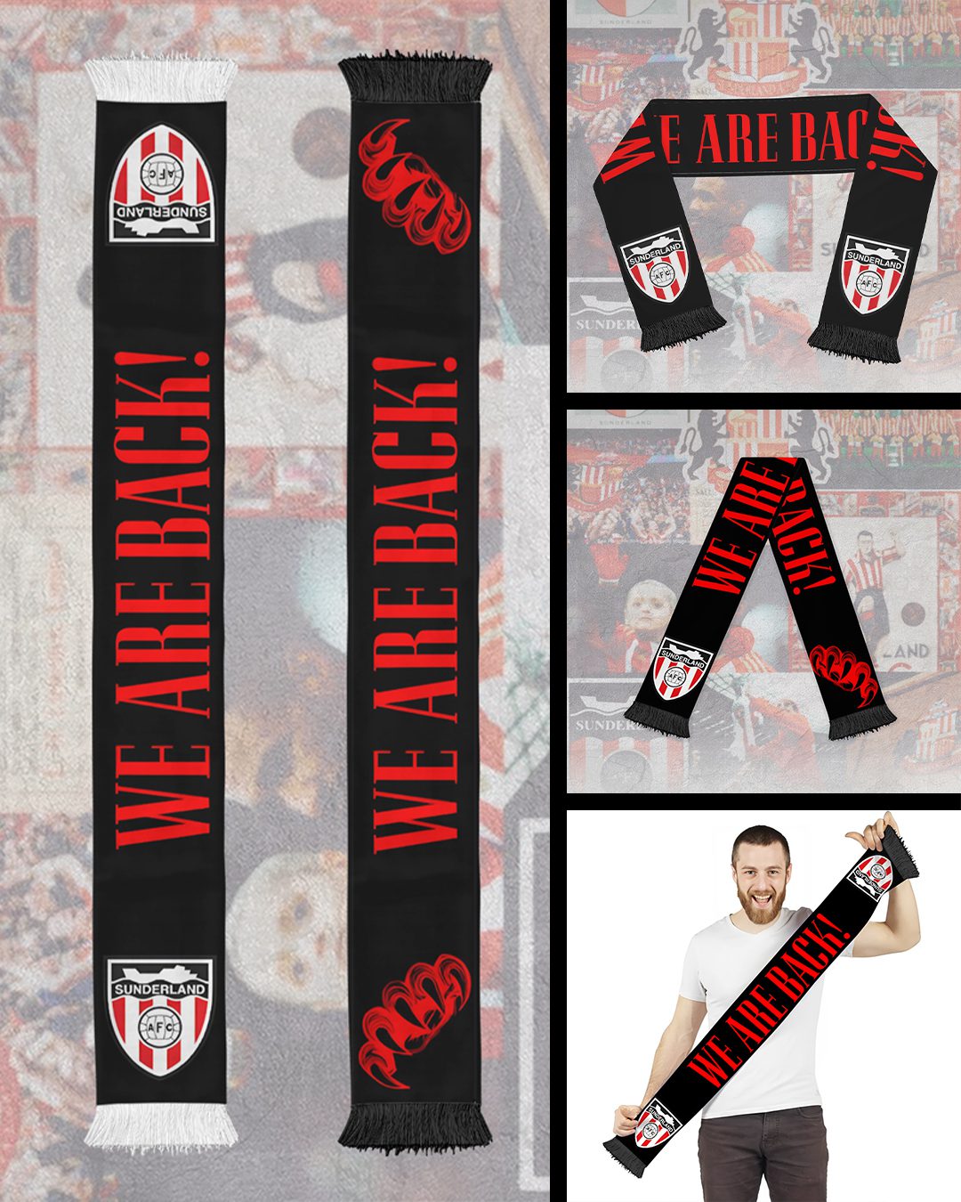 Sunderland-AFC-Champion-2025-Ruffneck-Soccer-Scarf-RSC1001 Sunderland AFC Champion 2025 Ruffneck Soccer Scarf RSC1001