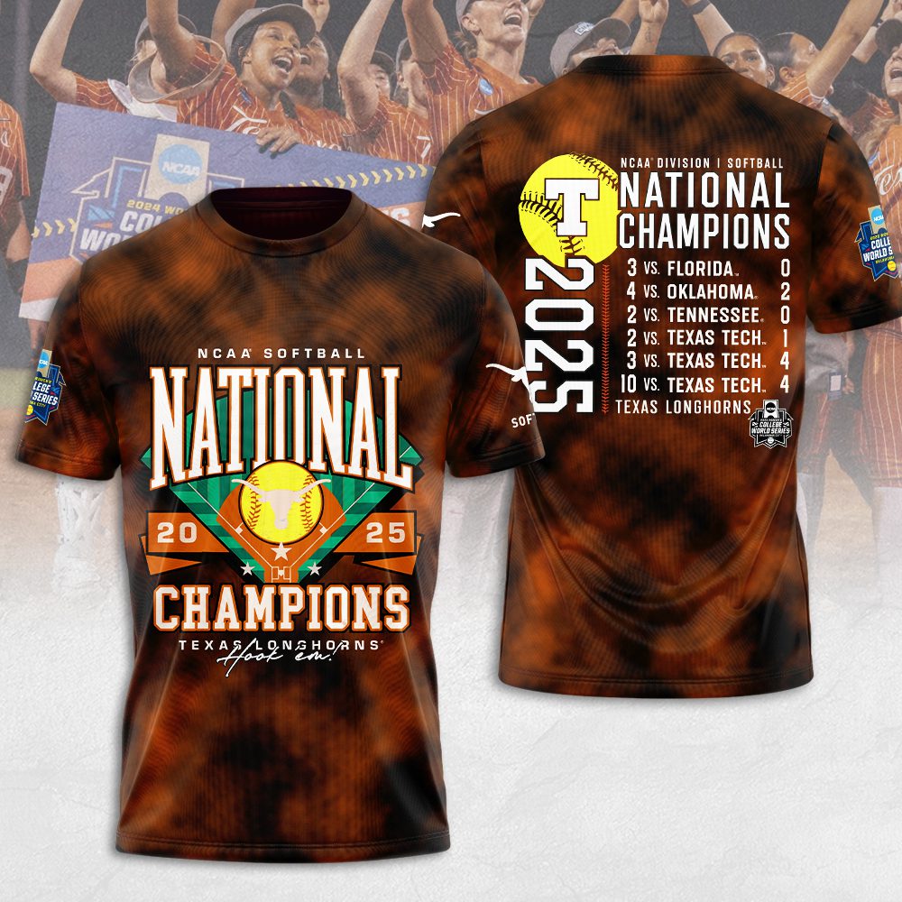 2025-NCAA-Texas-Longhorns-Softball-Womens-College-World-Series-Champions-Unisex-Performance-T-Shirt-FBH1019 2025 NCAA Texas Longhorns Softball Women's College World Series Champions Unisex Performance T-Shirt FBH1019