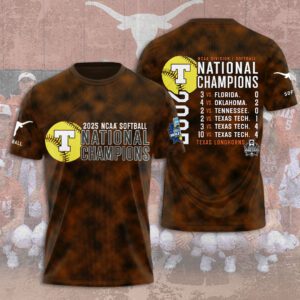 2025 NCAA Texas Longhorns Softball Women's College World Series Champions Unisex Performance T-Shirt FBH1028