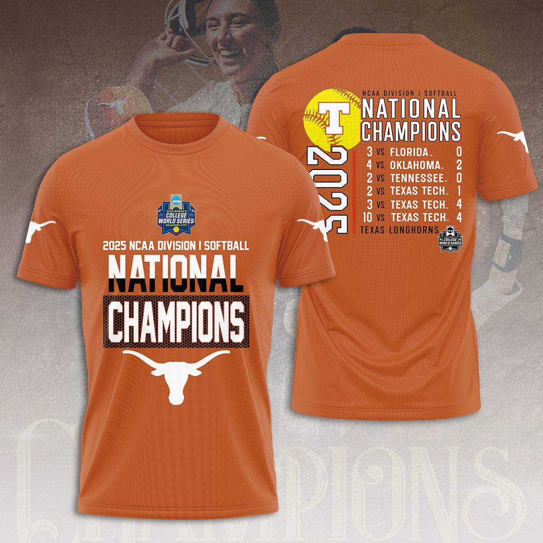 2025-NCAA-Texas-Longhorns-Softball-Womens-College-World-Series-Champions-Unisex-Performance-T-Shirt-FBH1031 2025 NCAA Texas Longhorns Softball Women's College World Series Champions Unisex Performance T-Shirt FBH1031