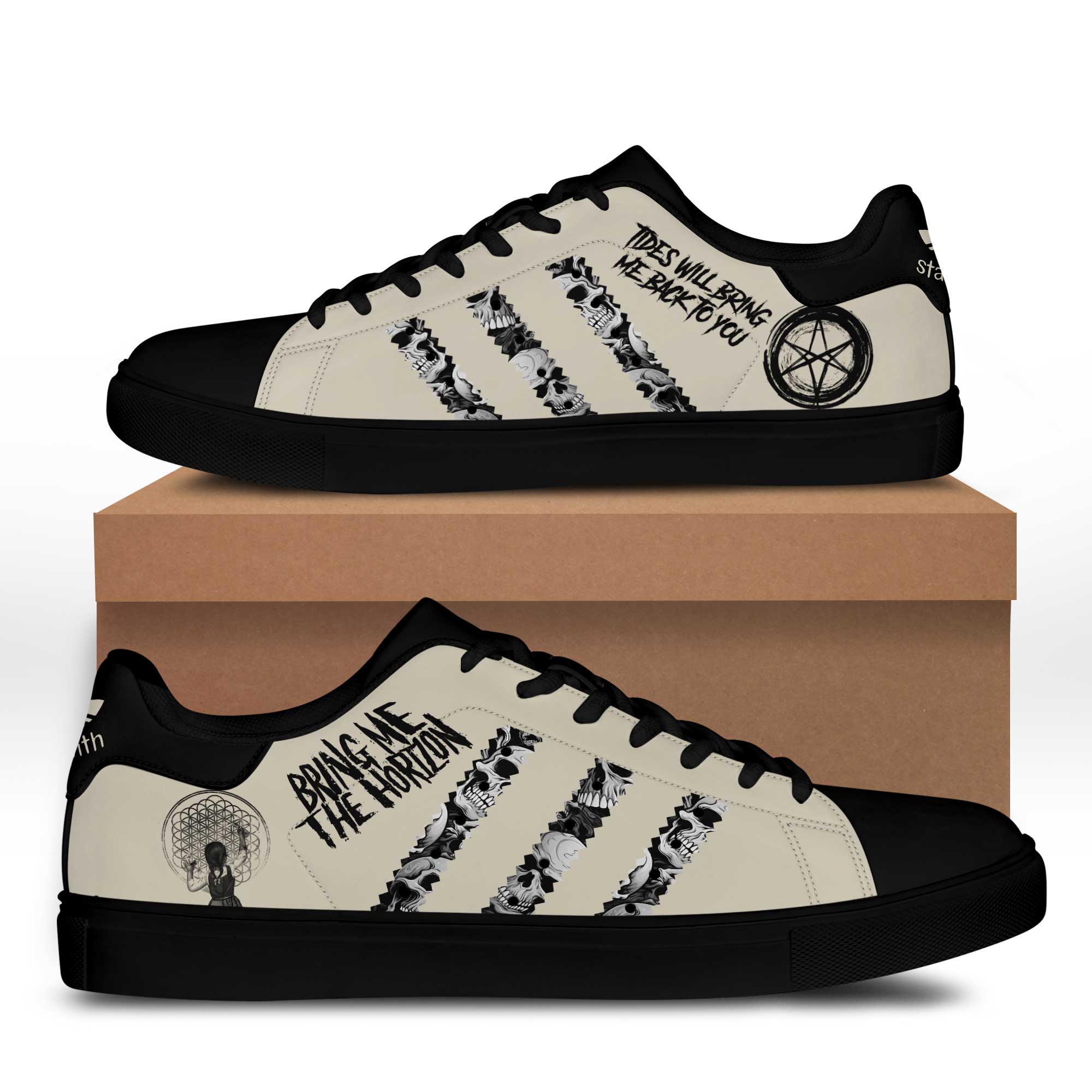 Bring Me The Horizon Black Stan Smith Shoes BSS1022 Bring Me The Horizon Black Stan Smith Shoes BSS1022