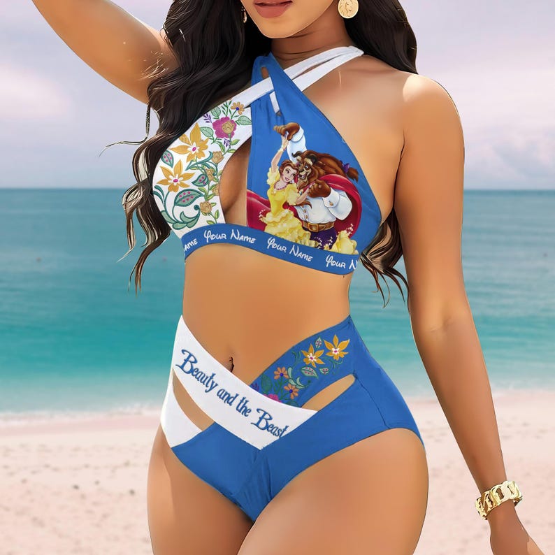 Custom-Beauty-And-The-Beast-Womens-2PCS-Bikini-Swimsuit-Crisss-Cross-Cutout-Bathing-Suit-EBN1012-1