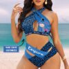 Custom Eeyore Leopard Women's 2PCS Bikini Swimsuit Crisss Cross Cutout Bathing Suit EBN1024