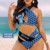 Custom Lilo & Stitch Women's 2PCS Bikini Swimsuit Crisss Cross Cutout Bathing Suit EBN1064