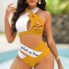 Custom Winnie-the-Pooh Women's 2PCS Bikini Swimsuit Crisss Cross Cutout Bathing Suit EBN1039