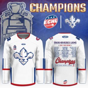 ECHL Trois-Rivieres Lions 2025 Kelly Cup Champions Hockey Jersey