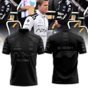 F1 The Movie - Brad Pitt 2025 APXGP Black In Black Polo Shirt BPM1004