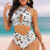 Jack Skellington Women's 2PCS Bikini Swimsuit Crisss Cross Cutout Bathing Suit EBN1068