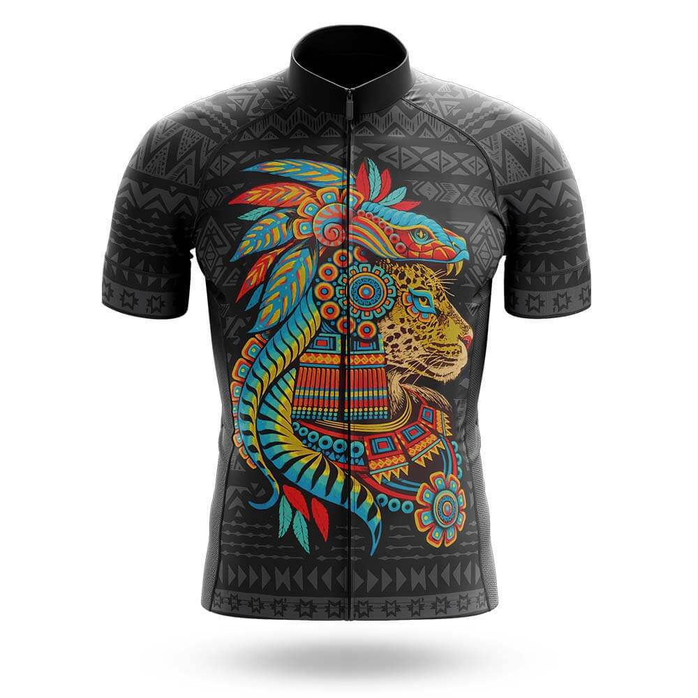 Mexican-Aztec-Jaguar-Cycling-Jersey-For-MenWomen Mexican Aztec Jaguar - Cycling Jersey For Men/Women